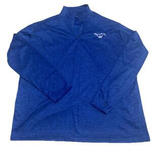 SMU Blue Quarter Zip Pull Over Made By Badger Size 3XL